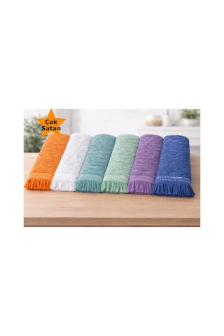 Mutfak-el Havlusu,6 Adet, 30x47 Cm, Renkli Kurulama Havlusu, 6 Parça, Düğün,nişan,kına İçin Indigo Mavi,beyaz,yeşil,soft Turuncu,lila,a.mavi