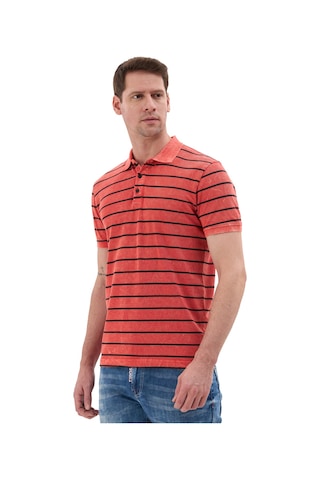 Cipo & Baxx Erkek Çizgili Polo Yaka Basic T-shirt - Ct858 Red