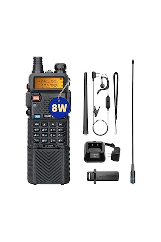 1 Adet Baofeng M-5r 8w Walkie Talkie 3800mah Pil Çok Bant Am Tip-c Kopya 1 Add Base Charger