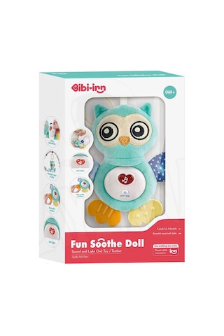 Cayenna Işıklı Ve Sesli Bebek Baykuşu Soft Peluş Yumuşak 15 Cm Bebek Oyuncak Baykuş Kaşıyıcılı