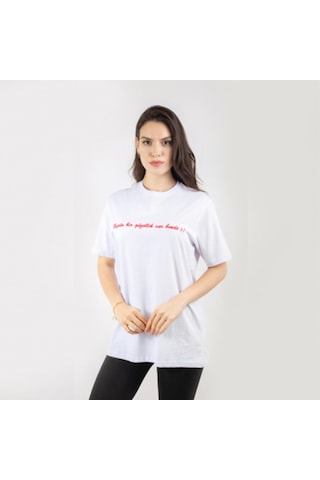 Gisele Kadın Beyaz T-Shirt Beyaz