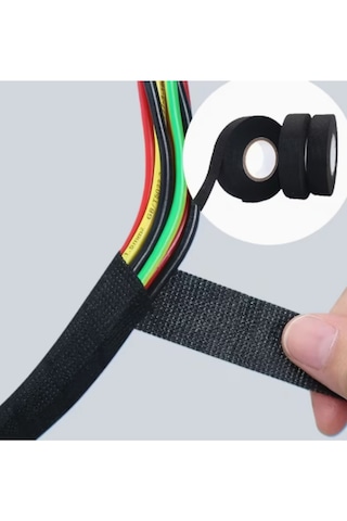 Velur-enjeksiyonlu Sırt Sırta Cırt Bant Uz:1 M X 14 Mm Siyah Kablo Düzenleyici / Cırt Bağı