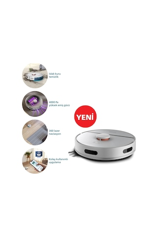 Philips HomeRun 3000 Serisi XU3000/02 Islak Kuru Robot Süpürge ve Mop Beyaz