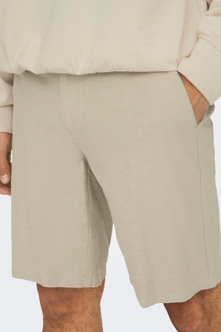 Onsmark 0011 Cotton Lınen Shorts Noos Bej Cok Renklı