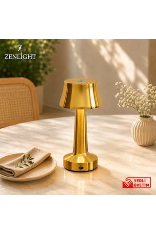 Zenlight Metal Dokunmatik Şarjlı Masa Lambası Altın Zenlight Metal Dokunmatik Şarjlı Masa Lambası Altın