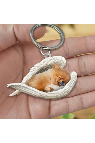 Hfambition Akrilik Köpek Figürlü Anahtar Kodu, İki Yönlü Uv Baskılı, Araba/anahtar Zinciri Askısı, Dayanıklı Malzeme, Günlük Kullanım Diğer