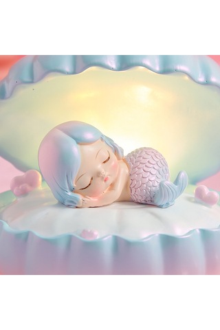 Tcherchi Kabuk Denizkızı Gece Lambası Çocuklar İçin Masaüstü Dekorasyonu Mavi