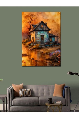 Kanvas Tablo Yalnız Köy Evi 50cmx70cm