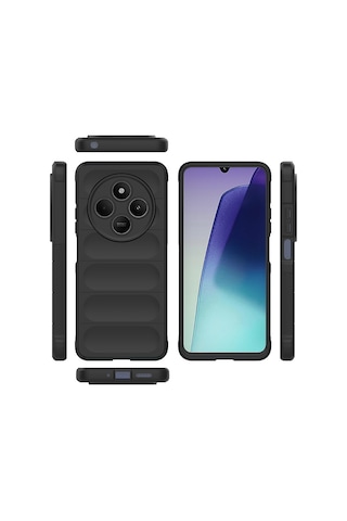 Xiaomi Redmi 14c 4g Kılıf Esnek Tpu Oyuklu Arka Yüzey Tasarımlı Zore Etnik Silikon Kapak Lacivert