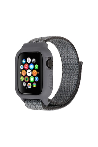 Ally Apple Watch Uyumlu 6-se-5-4 44mm / 3-2-1 42mm Kayış Kordon Kılıf Silikon- 5775