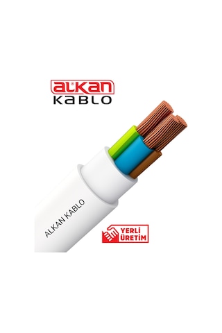3x1,5 Mm² H05vv-f Ttr Kablo Beyaz %100 Bakır 50 Metre