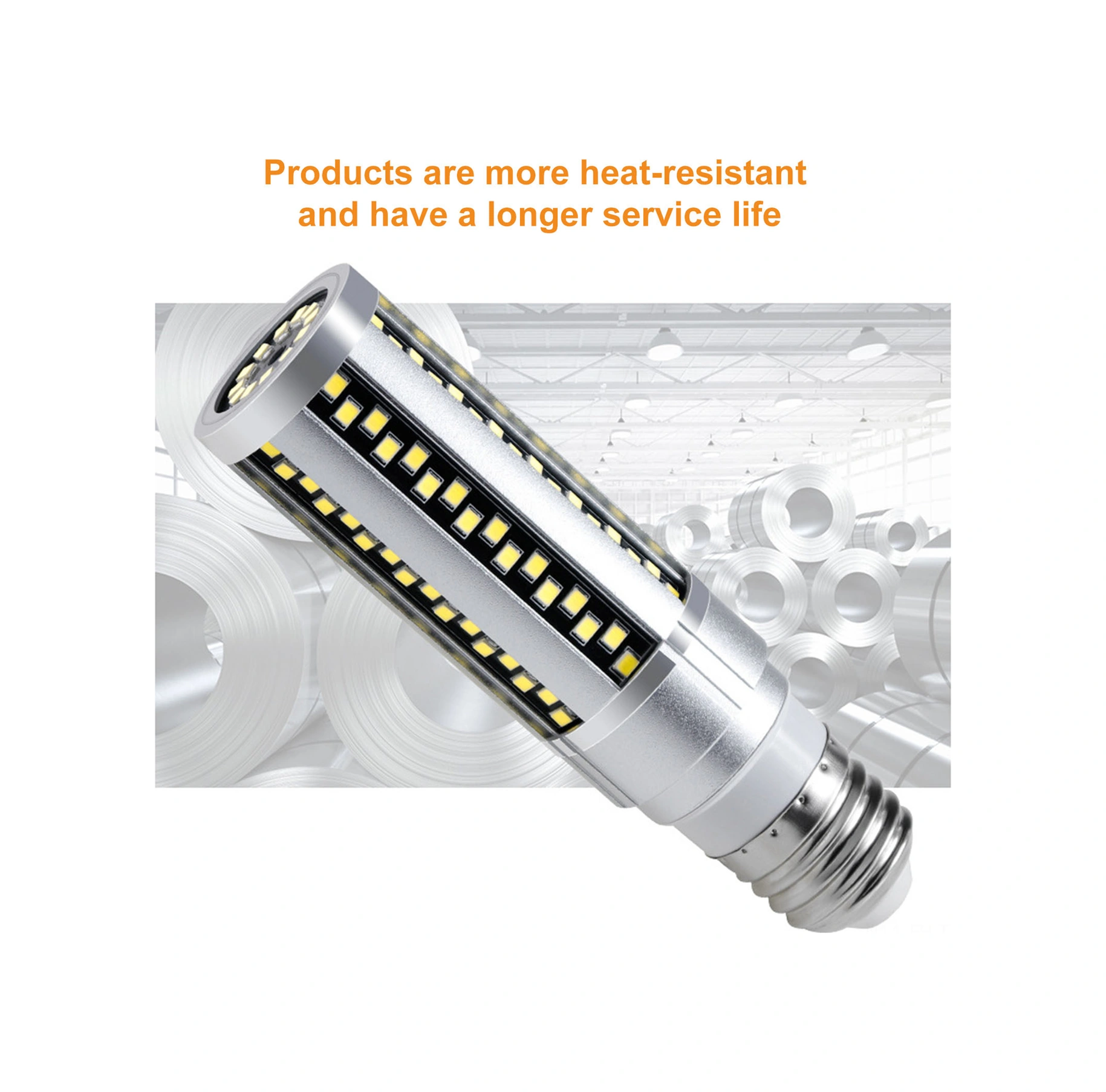 Folinda E27 Soketli 15w Led Mısır Lambası, 6000k Soğuk Beyaz Işık, 110-277v Giriş, Alüminyum Gövde, İç Mekan Aydınlatma, Enerji Tasarruflu Diğer