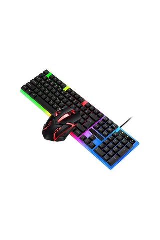 Miaxtreme Kablolu Usb Türkçe Q Multi Fonksiyonlu 104 Tuş Reinbow Aydınlatmalı Gaming Oyuncu Klavye Mouse Set
