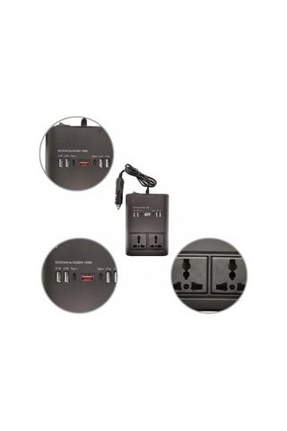 Oto Çakmaklık Araçta 220v Girişi 4 Usb + 2 Type-c Invertörü Çok Amaçlı 150w Elektrik Dönüştürücü