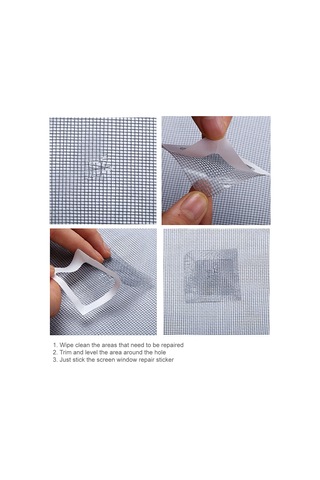 Monyee Pencerelik Tamir Yama 50 Adet - Sert Yapışkan Kumaş - Pencere, Kapı, Çadır Ağı Delik Tamiri - 10x10cm Siyah