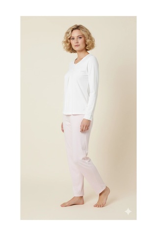 Meks 21458 Şahinler Zakkum Gizli Patlı Pijama - Renk: Pudra / Beden: S AÇIK GRİ