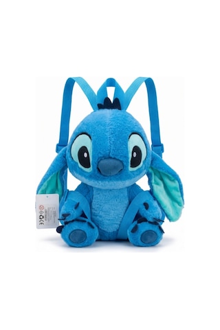 30 Cm Stitch Peluş Sırt Çantası Yumuşacık Peluş Çanta Sevimli Tasarım Günlük Ve Hediye Mavi Çok Renkli
