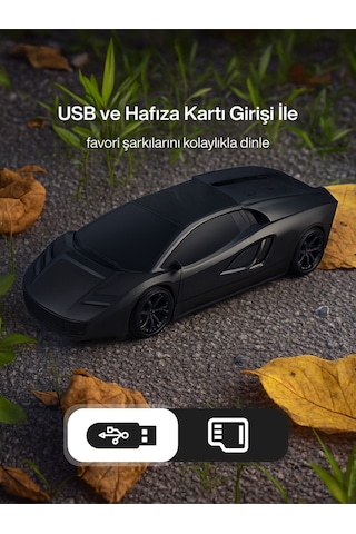 Yeni Nesil Araba Modelli Bluetooth Hoparlör I Usb Girişli I Hafıza Kartlı I Type-c Şarj Girişli