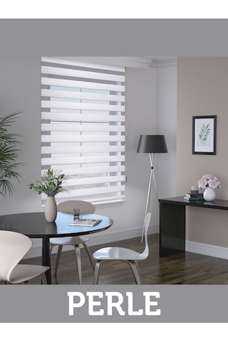 Br Perle Pliseli Kar Beyazı Rengi Zebra Perde Yüksek Kalite Alüminyum Kasa Kar Beyazı