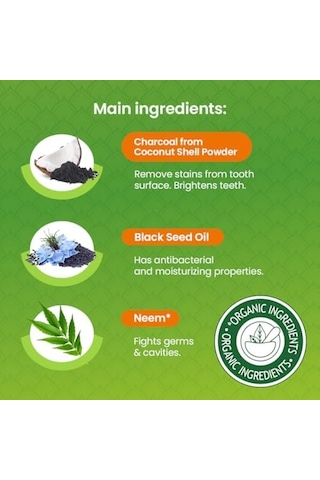 Himalaya Botanique Beyazlatıcı Plak Karşıtı Diş Macunu 75 Ml Ecocert Cosmos Sertifikalı Organik Aktif, Kömür, Çörek Otu Yağı Florür Ve Gluten İçermez