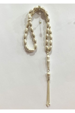 Tespih Vizyon İşlemeli Gümüş Tespih F16002095