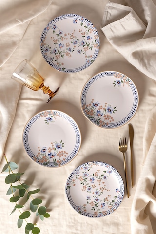 Keramika Botanica Pasta Tabağı 20 Cm 4 Adet 22015-16 Çok renkli