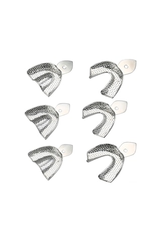 Wezone Paslanmaz Çelik Diş Tepsisi Seti - Yüksek Isıya Dayanıklı, 6 Parça, Küçük Orta Büyük Boy, Protez Modelleme İçin