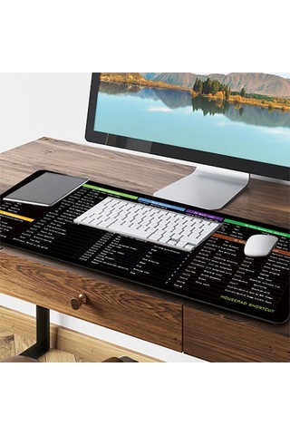 Fastbuy Excel Ofis Kısayol Tuşları Hatırlatıcı Mouse Pad - Antrenk Kaymaz Lastik Tabanlı M Boyutu