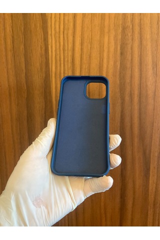 Apple iPhone Uyumlu 13/14 Leopar Baskılı İçi Kadife Silikon Telefon Kılıfı Lacivert
