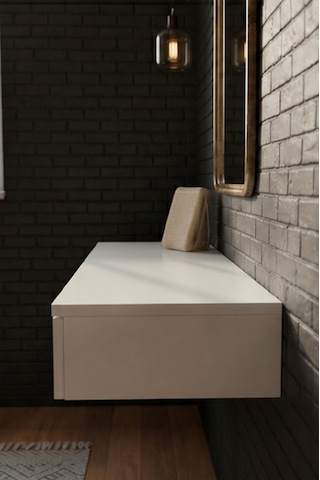 Mdf Makyaj Masası Ve Dresuar 100x30 Cm Çekmeceli Modern Tasarım Beyaz