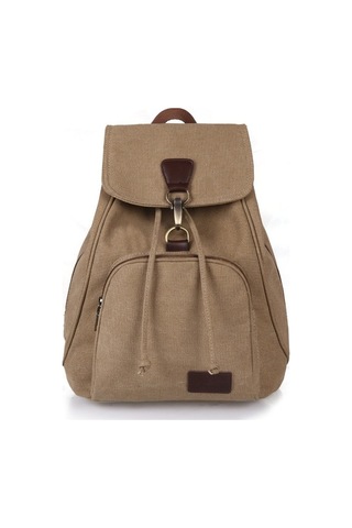 Novahub Kadın Kanvas Öğrenci Laptop Çantası Sırt Çantası Haki Haki