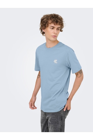 Only & Sons Maxim Erkek Mavi Tişört 22036952-skw