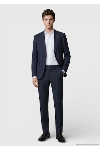 Ramsey Antrasit Düz Modern Fit %100 Yün Takım Elbise