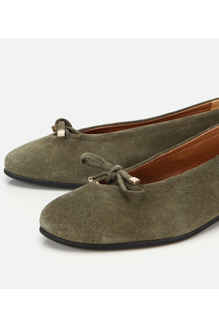 Hotiç Kadın Süet Deri Haki Fiyonk Detaylı Babet 01ayh315440a880 01ayh315440a880 Yeşil