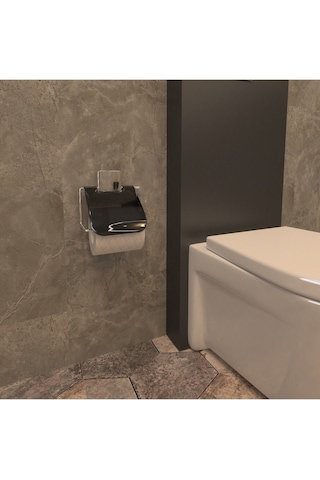 Decorev Dc-4775 Dekoratif Yapıştırmalı Metal Banyo Kapaklı Wc Kağ