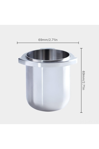 Shineyee Breville 8 Serisi Kahve Tozu Alma Kasesi 54mm - 304 Paslanmaz Çelik, Bağımsız Toz Verme, İki Kulaklı Tasarım, Profesyonel Kahve Aleti Diğer