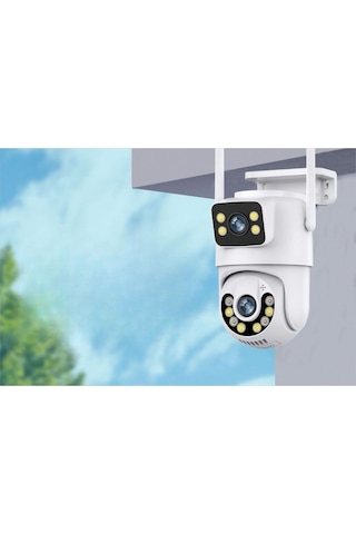 Full Hd 1080p Ip66 Wifi Akıllı Haraket Sensörlü Takip Su Geçirmez 2+2mp 4mp Çift Lens İp Kamera