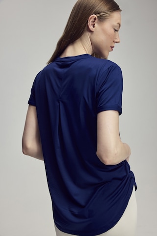 Scorp Aria Sırt Detaylı Kadın Spor Tişört Indigo Standart