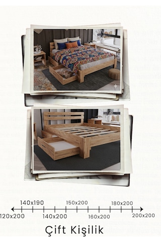 Letto 2 Çekmeceli Çift Kişilik Mdf Karyola