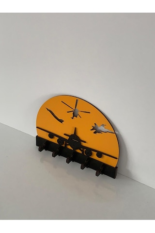 Gün Batımı Uçak Ve Helikopter Manzaralı Anahtar Askısı, Anahtarlık