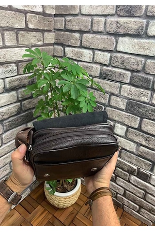 Guard Kahverengi Hakiki Deri Erkek Omuz Çantası P1736 Kahverengi