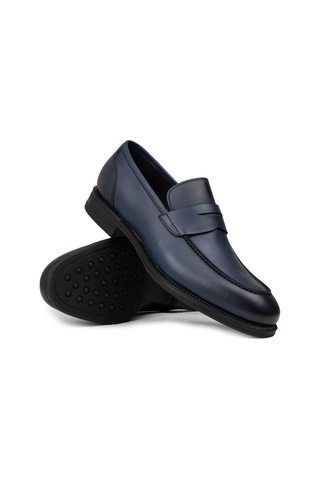 Deery Erkek Hakiki Deri Lacivert Klasik Loafer Ayakkabı - 01995mlcvc01 Lacivert