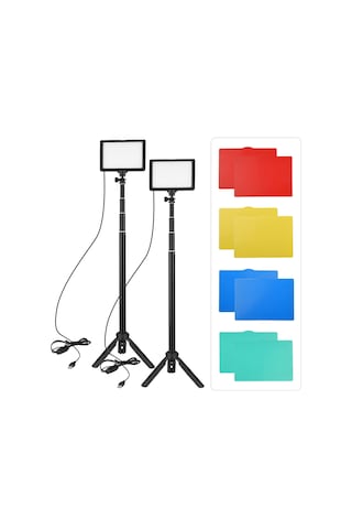 Andoer Usb Led Fotoğrafçılık Video Işık Kiti Siyah 2 Adet Siyah