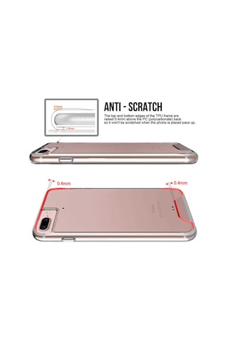 Apple Uyumlu iPhone 8 Plus Kilif Seffaf Sararmaz Gard Silikon 391287731