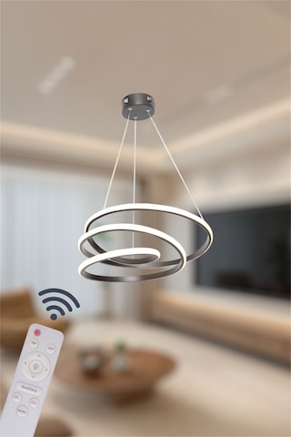 Ey Shop Space Model 3 Renk Kumandalı Beyaz&sarı&günışığı Led Avize Siyah