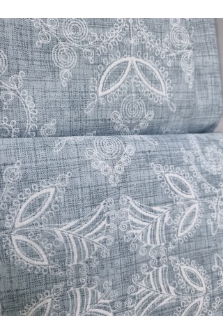 Livoras Home Çift Kişilik Nevresim Takımı Nevresim 200x 220 Çarşaf 220 X 240 Yastık 50 X 70 Cm Beyaz - Mavi