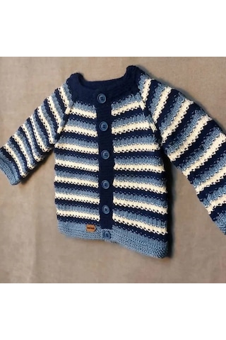 Uretti - Talia 8659 - 3394 El Örgüsü Erkek Çocuk Hırka - 2 Yaş Lacivert