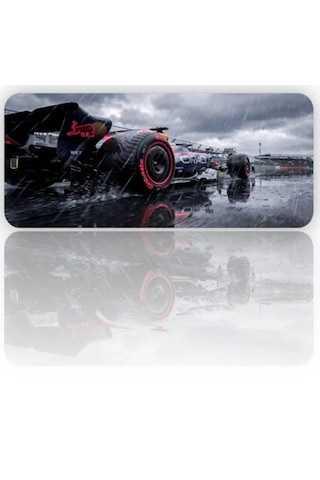 F1 Yagmur Temalı 90x40 Kaymaz Taban Mousepad 90x40cm