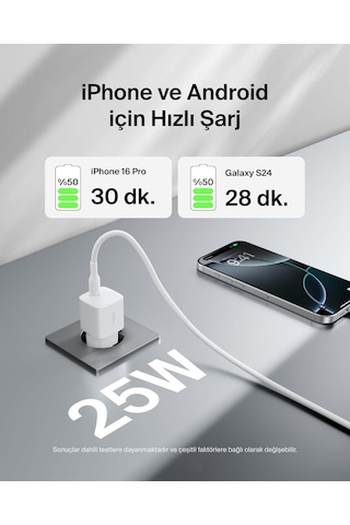 Belkin Boostcharge Usb-c 25 W Pd 3.0 Pps Hızlı Şarj Cihazı, Beyaz