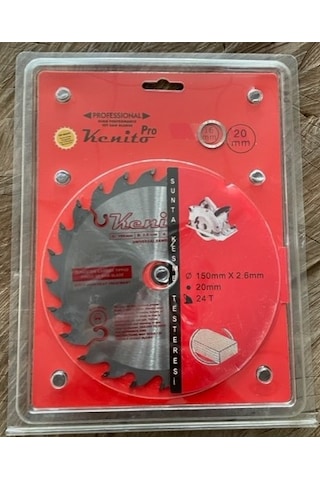 Kenito 150mm Elmas Testere Ahşap Mdf Sunta Kesici Göbek 16-20mm